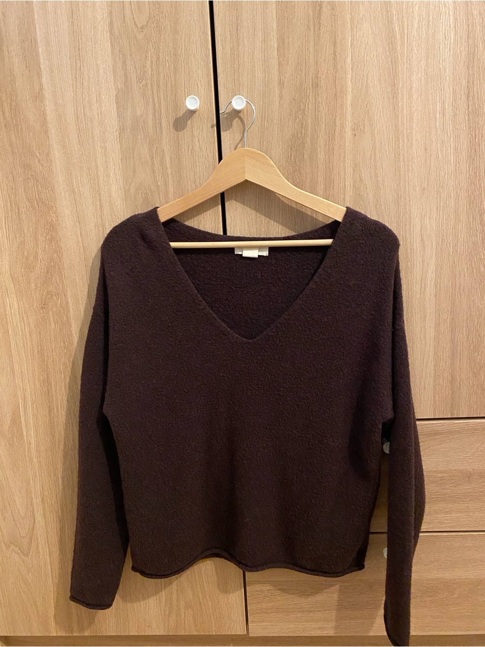 Women's Sweater Burgundy Wool Blend